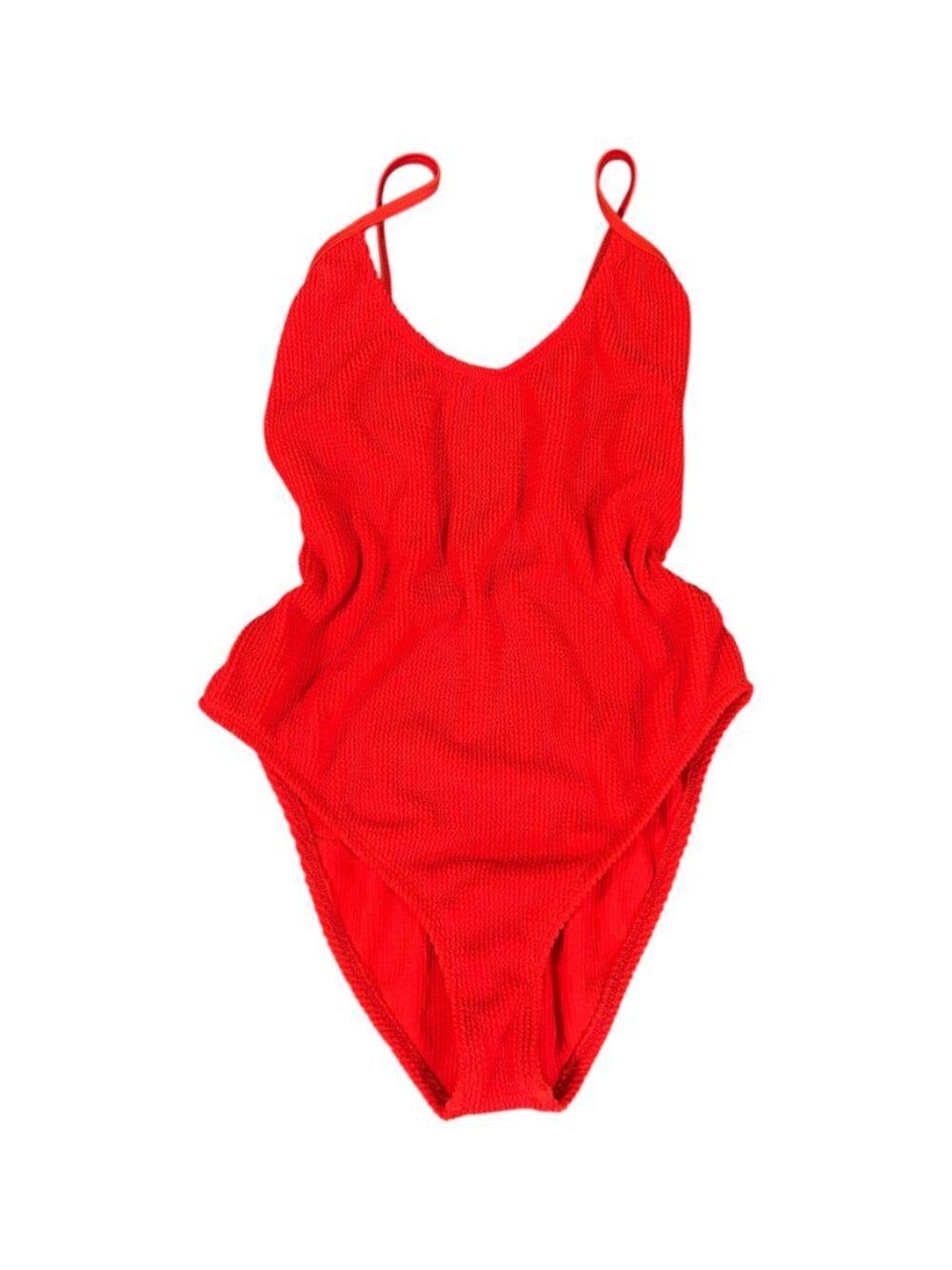 Good American Red One-Piece Swimsuit - Size L/XL - Always Fits Crinkle Swim - Picture 2 of 4